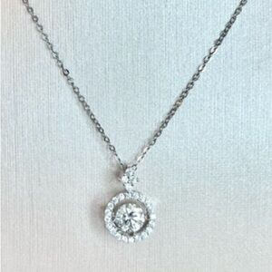 Moissanite 1 CT D Color VS1 925 Sterling Silver Pendant Necklace 💎